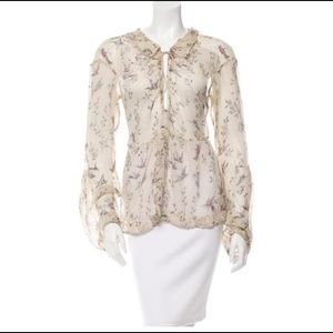 Creme and multicolor Marni long sleeve top